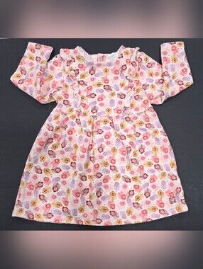 Carrement Beau Girls Pink Floral Feather-Print Ruffle Dress